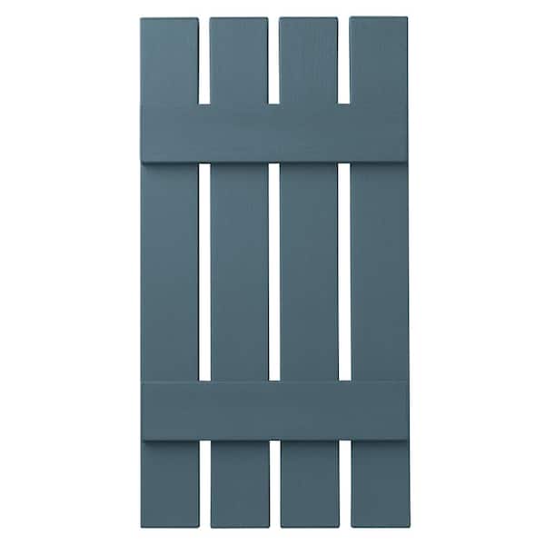 Ply Gem 16 in. x 35 in. Polypropylene 4-Board Open Board and Batten Shutters Pair in Coastal Blue