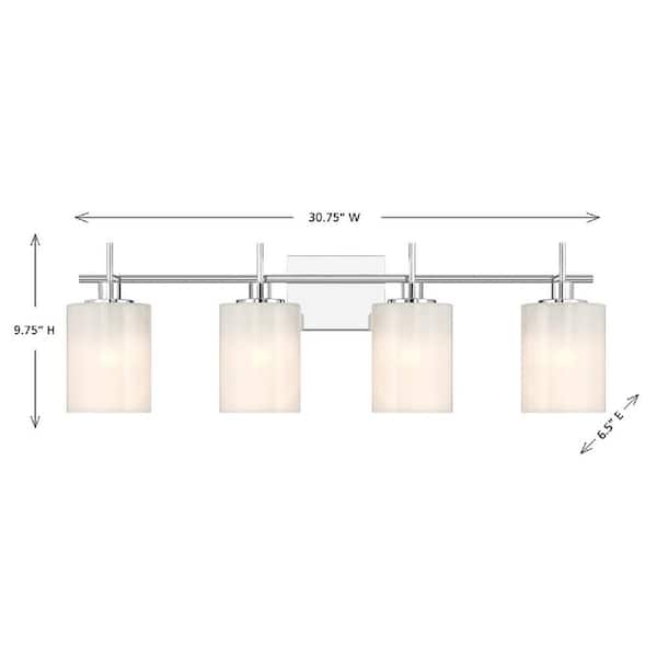 Contemporary Cylinder 4-Light Chrome 4K LED Vanity Light Contemporary Cylinder 4-Light Chrome 4K LED Vanity Light