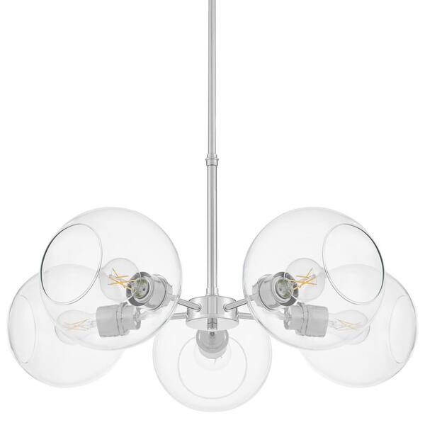 Hampton Bay Lawrence 5-Light Polished Chrome Pendant Light