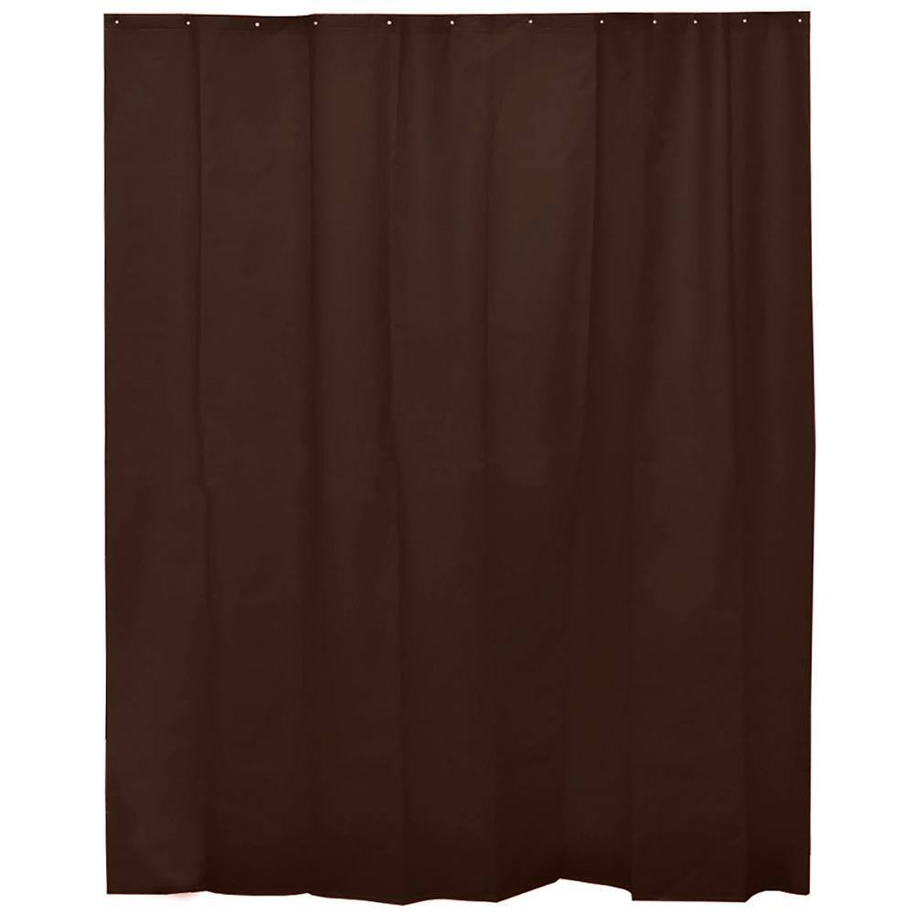 EVIDECO French home goods Solid Eva 71 in. x 78 in. Brown Bath Shower ...