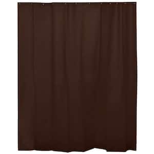 Solid Eva 71 in. x 78 in. Brown Bath Shower Curtain