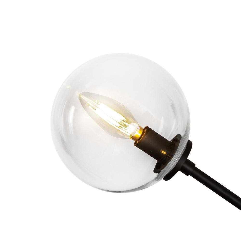 Cassia Matte Black and Clear Glass 4-Light Island Pendant