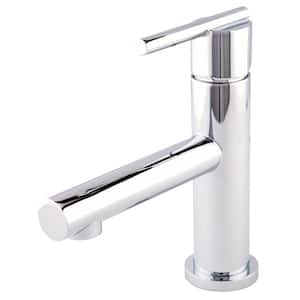 Parma Single Handle Single Hole Mount Bathroom Faucet with Metal Touch Down Drain and Deck Plate in Chrome