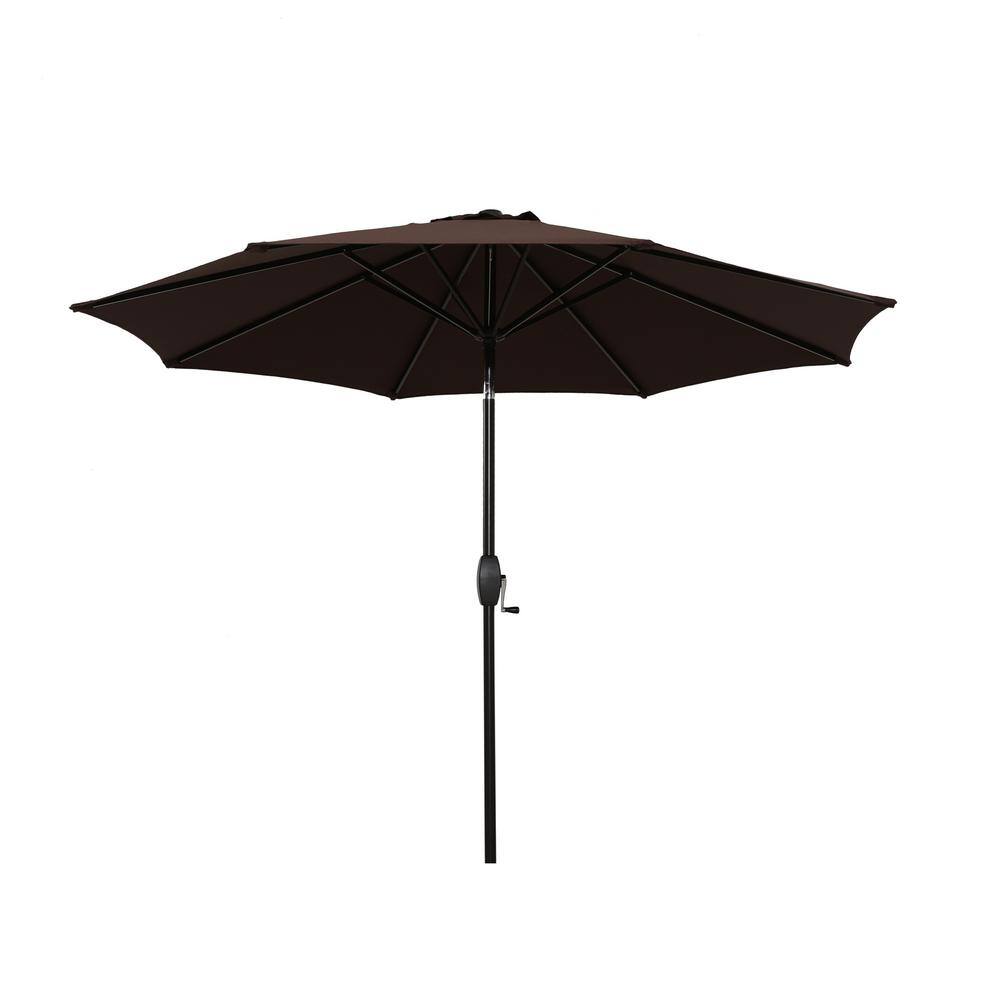 9 ft. Market Summar Solar Tilt Patio Umbrella in Coffee