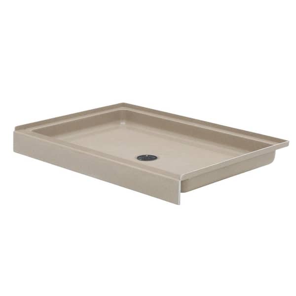 Swan Swanstone 48 in. L x 32 in. W Alcove Shower Pan Base with Center Drain in Barley