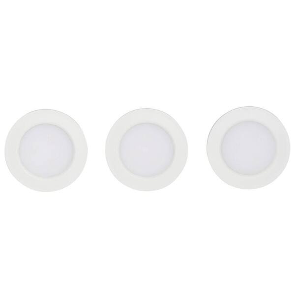Commercial Electric 3-Light LED White Puck Light Kit