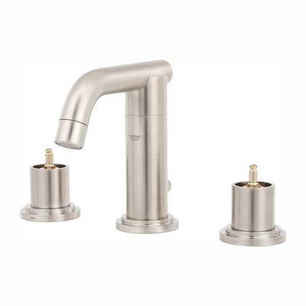 GROHE Atrio 8 in. Widespread 2-Handle Bathroom Faucet in Brushed Nickel InfinityFinish (Handles Sold Separately)
