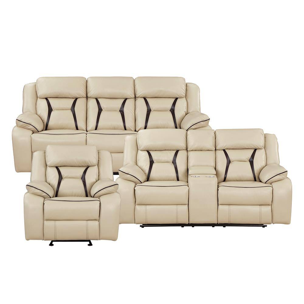 Belmont 86 in. W Pillow Top Arm Faux Leather Rectangle Manual Reclining Sof