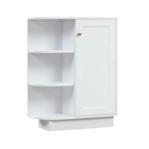 23.6 in. W x 9.7 in. D x 31.3 in. H Open Style Shelf Cabinet with Adjustable Plates Bathroom Cabinet in White