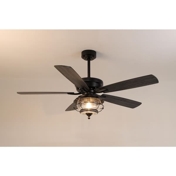 Hampton Bay Zandra II 52 in. Indoor/Outdoor Matte Black Ceiling