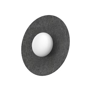 Cruz 15 in. 1 Light 13-Watt Felt - Gray Integrated LED Flush Mount