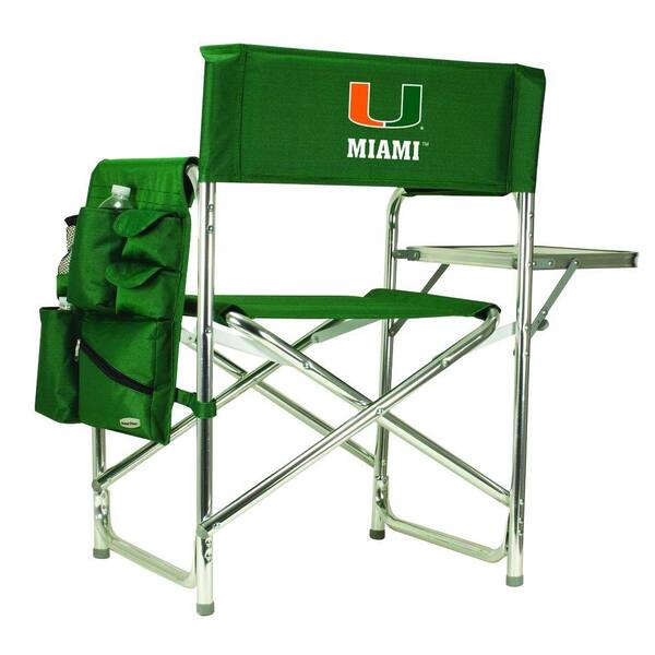 Picnic Time University of Miami Hunter Green Sports Chair with Digital Logo