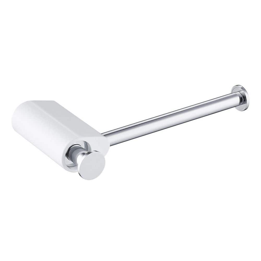 Bathroom Accessories Wall Mounted Toilet Paper Holder with Hook Round Post in Chrome/White price history on PriceWatchPro