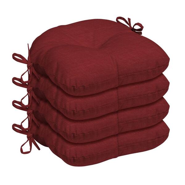 ARDEN SELECTIONS 14.5 in. x 15 in. Ruby Red Leala Rectangle Outdoor Seat Cushion (4Pack