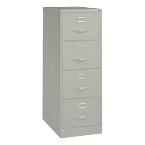 26.5 in. D 4-Drawer Light Gray Metal Legal Width 18 in. W Vertical File Cabinet Commercial Grade