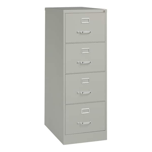 Hirsh 26.5 in. D 4-Drawer Light Gray Metal Legal Width 18 in. W Vertical File Cabinet Commercial Grade
