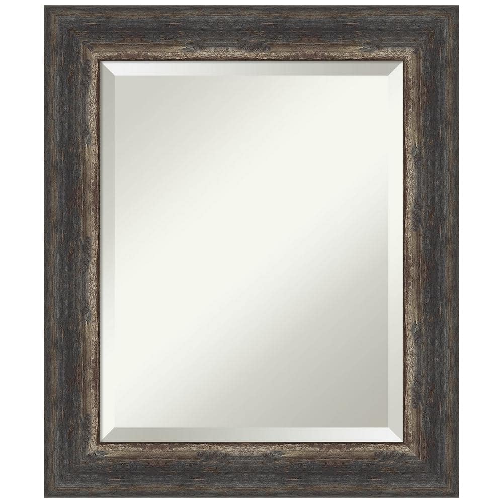 Medium Rectangle Bark Rustic Char Beveled Glass Casual Mirror (25.25 in. H x 21.25 in. W) price history on PriceWatchPro