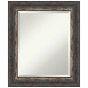 Medium Rectangle Bark Rustic Char Beveled Glass Casual Mirror (25.25 in. H x 21.25 in. W)