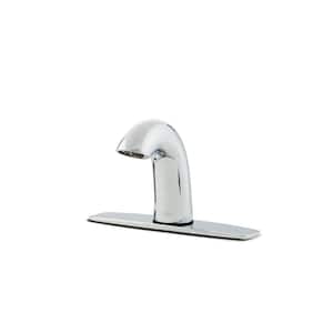 Aqua-Fit Hydropower Touchless Single Hole Bathroom Faucet with 8 in. Cover Plate in Chrome