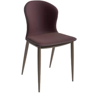 Mosaic Dining Upholstered Fabric Side Foam Cushioned Modern Accent Chair with Metal Legs for Living Room, Plum Purple