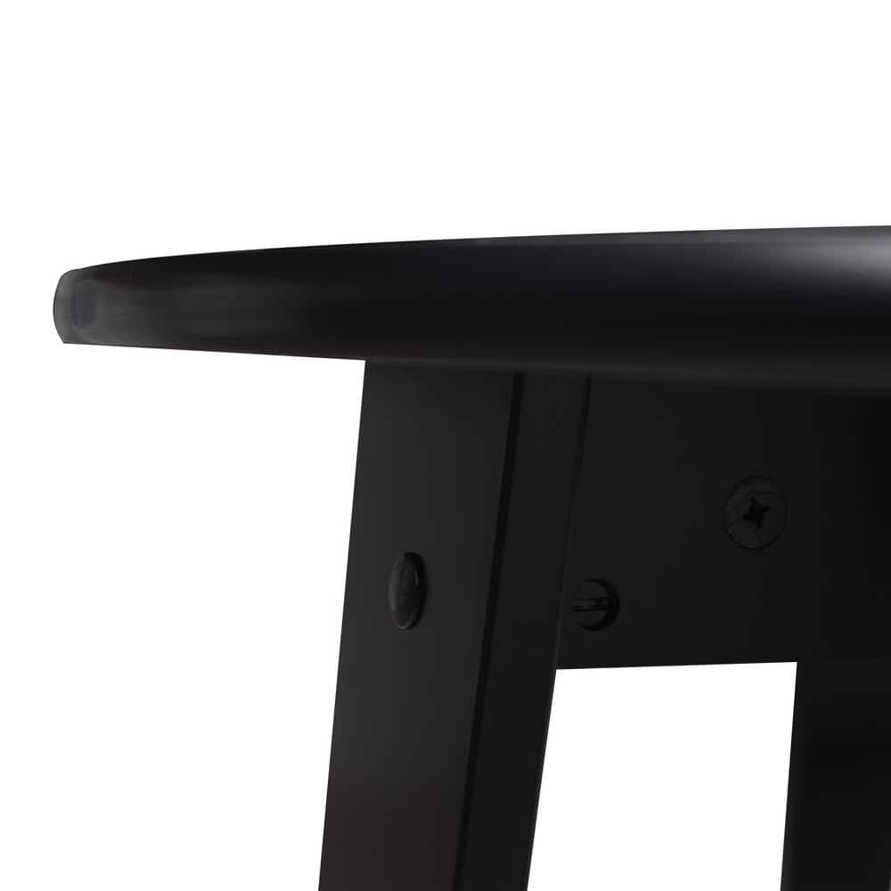 Black Round Wood Coffee Table with Sleek Design, 36"