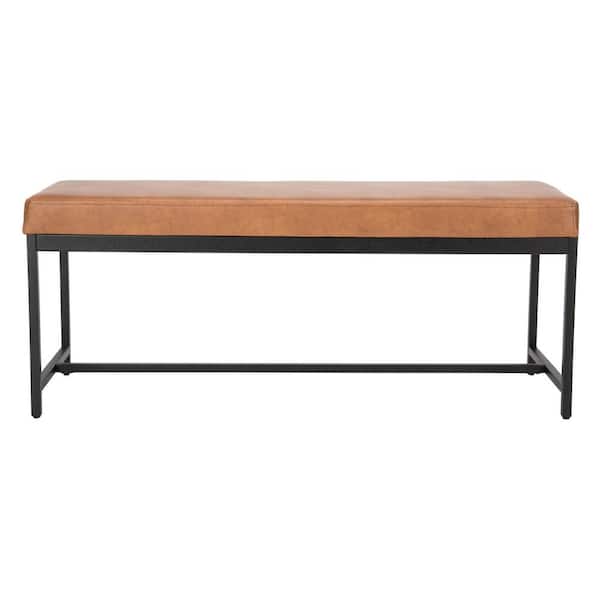 SAFAVIEH Chase Brown/Black Upholstered Entryway Bench