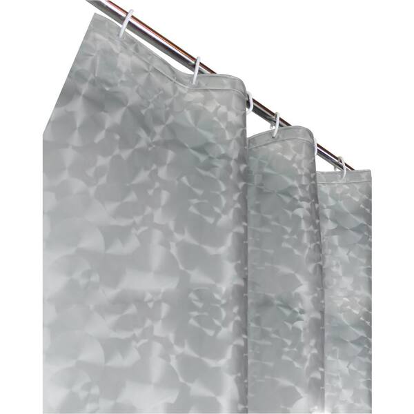 Dainty Home Sphere 72 in. Silver 3D Shower Curtain