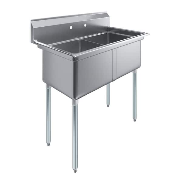 41 in. x 23.5 in. Stainless steel 2-Compartment Sink with 18 in. x 18 in. Bowls