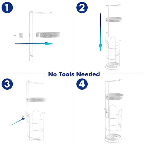 Dracelo Plastic Floor Stand 3-Roll Space-Saving Toilet Tissue