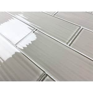 Monroe Beige 4 in. x 16 in. x 6 mm. Large Format Glass Subway Tile (8 sq. ft./Case)