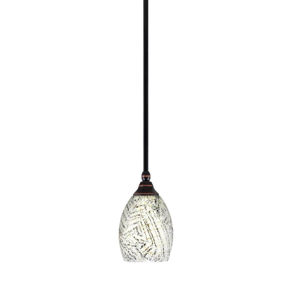 Sparta 100-Watt 1-Light Black Copper Mini Pendant Light with Natural Fusion