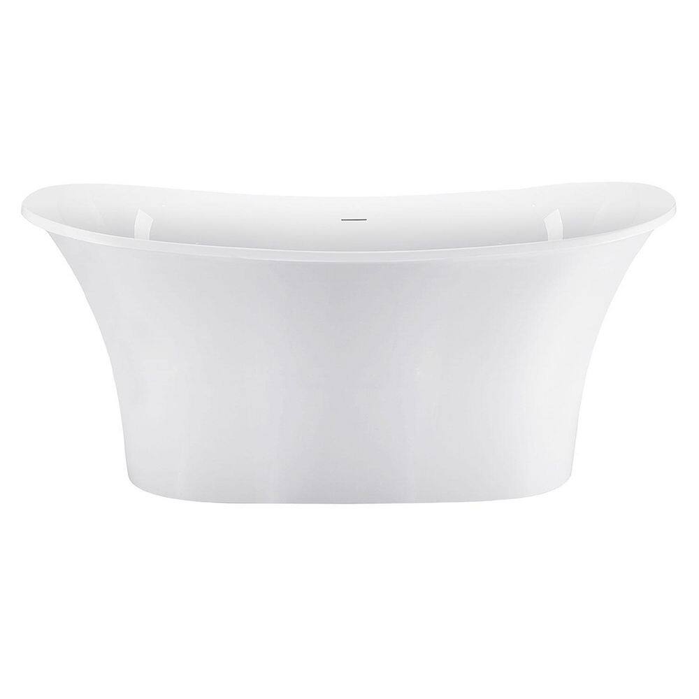 67 in. Acrylic Double Slipper Freestanding Flatbottom Non-Whirlpool Bathtub