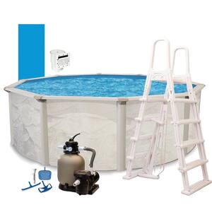 HomeOasis 21 ft. Round 48 in. D Metal Wall Above Ground Hard Side Pool Package