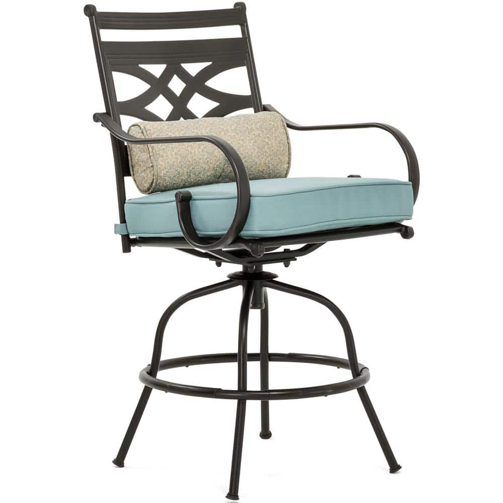 Montclair Ocean Blue 5-Piece High-Dining Patio Set with Swivel Chairs