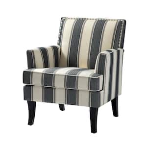 Herrera Black Fabric Arm Chair with Nailhead Trim (Set of 1)