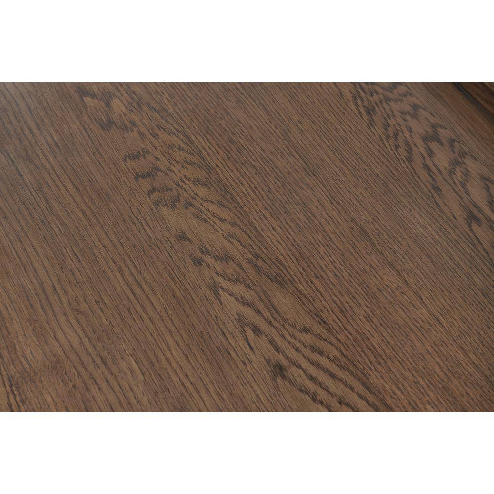 Kyra 27" Oak and Metal Industrial Side Table with Shelf