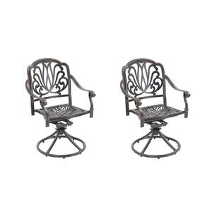 Set Of 2 Patio Swivel Dinning Chairs: 360°Swivel & 15° Rocking