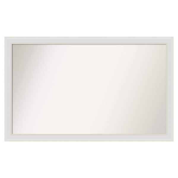 Amanti Art Flair Soft White Narrow 50 in. x 31 in. Custom Non-Beveled Satin Recyled Polystyrene Bathroom Vanity Wall Mirror