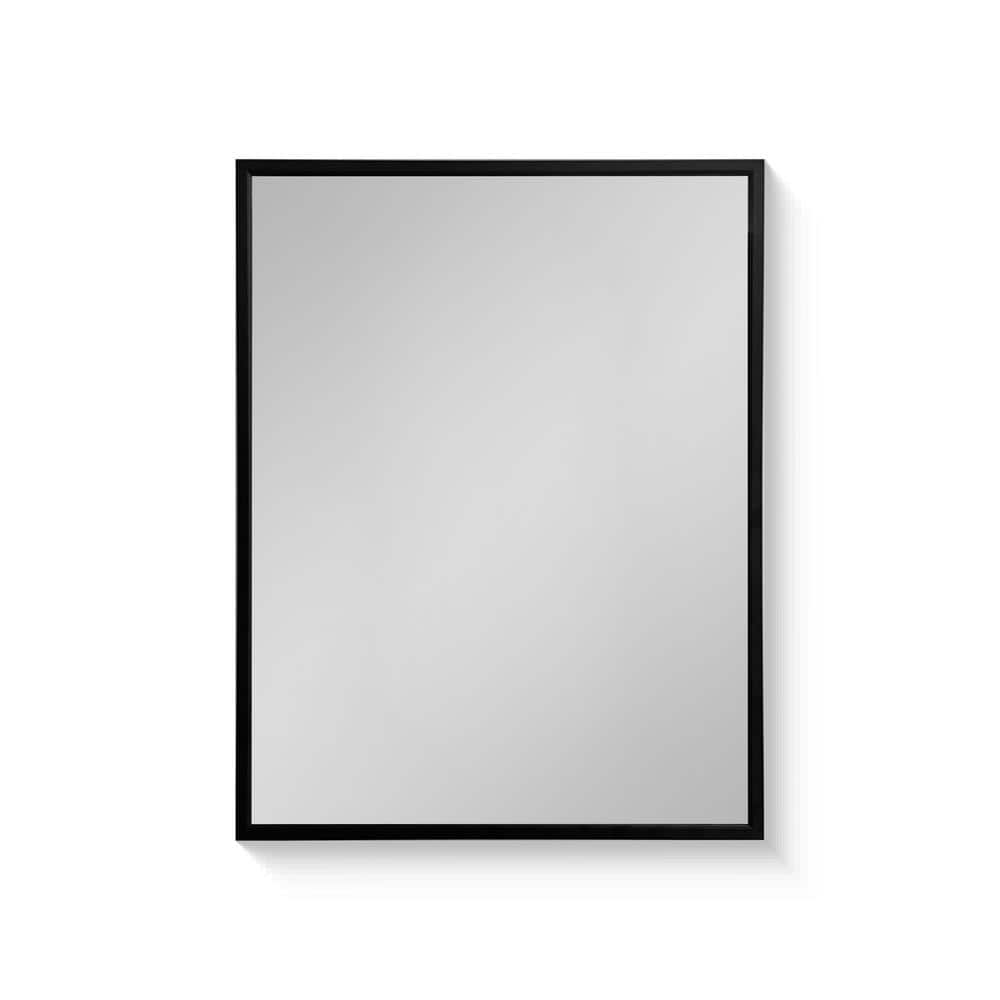 Black 20 in W x 26 in. H Rectangle Metal Framed Wall-Mounted or ...