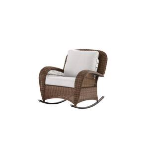 Hampton Bay Beacon Park Brown Wicker Outdoor Patio Armless Dining Chair ...