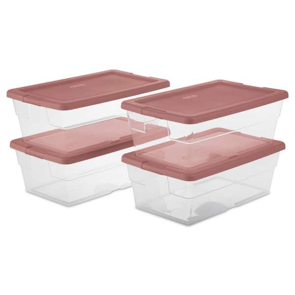 Sterilite - Sterilite 66 QT Pink Latch Storage Box Pink Tint Base With  Exotic Pink #TV138460