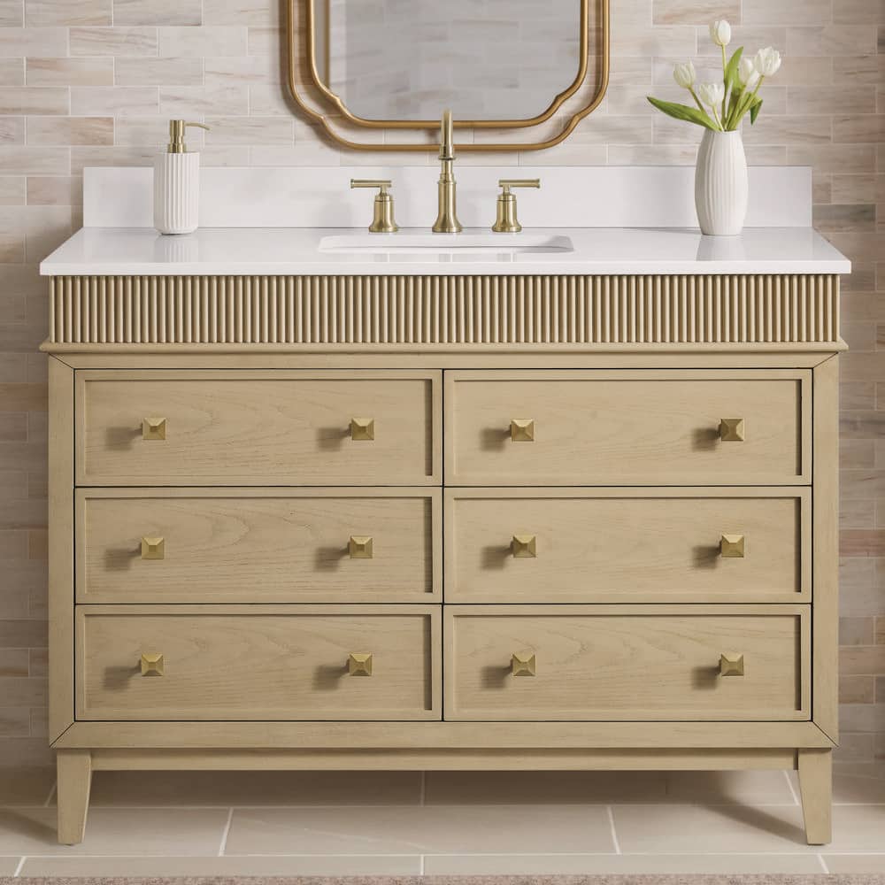 Home Decorators Collection Danby 48 in. Single Sink Platinum Oak
