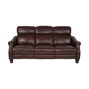 Felicity 83.5 in. Straight Arm Leather Contemporary Zero Gravity Power Reclining Sofa in Chocolate