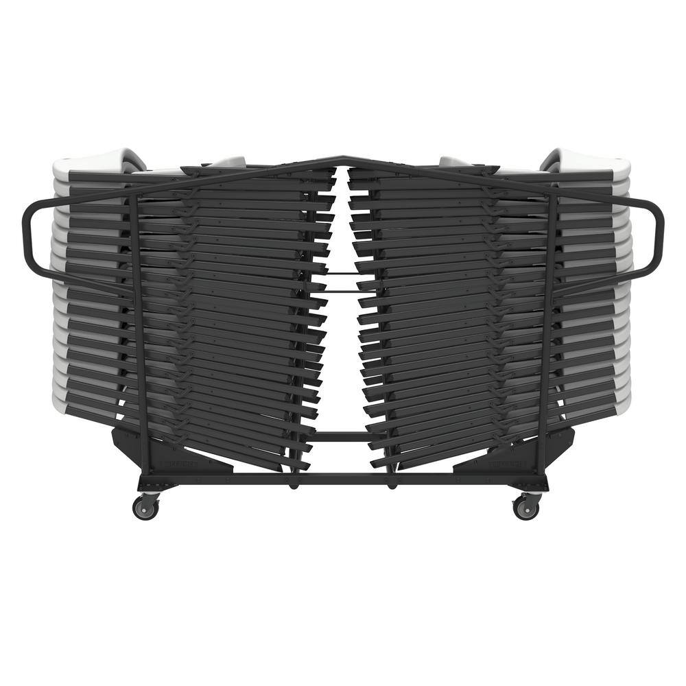 Black Steel Folding Chair Utility Cart for 34 Chairs