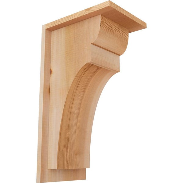 Ekena Millwork 7-1/2 in. x 10 in. x 18 in. Western Red Cedar Yorktown Smooth Corbel with Backplate
