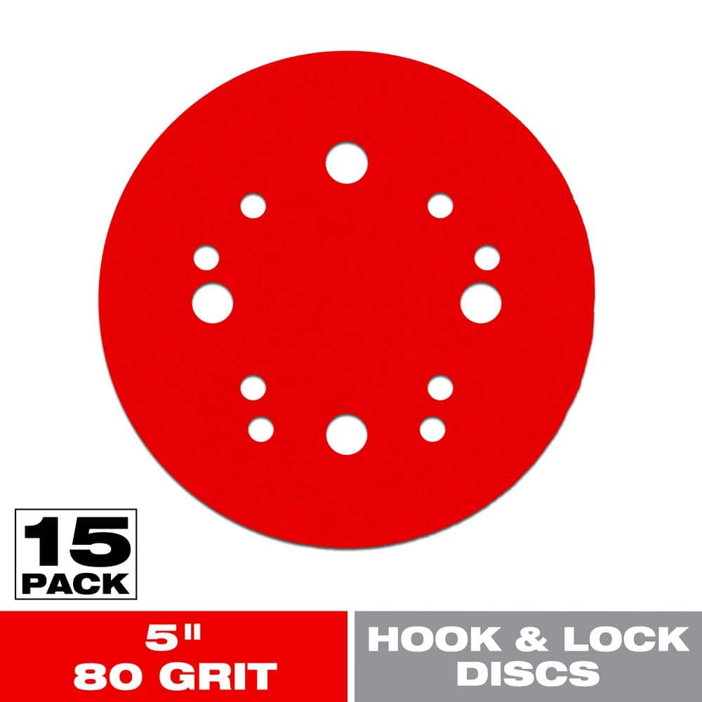 DIABLO 5 in. 80-Grit Hook and Lock ROS Sanding Discs DCD050080H15G