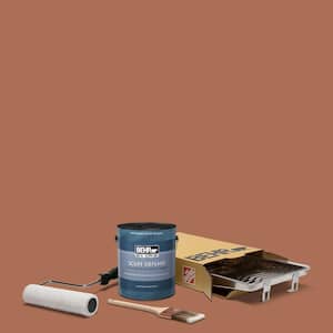 1 gal. #MQ1-28 Orange Flambe Extra Durable Satin Enamel Interior Paint and 5-Piece Wooster Set All-in-One Project Kit