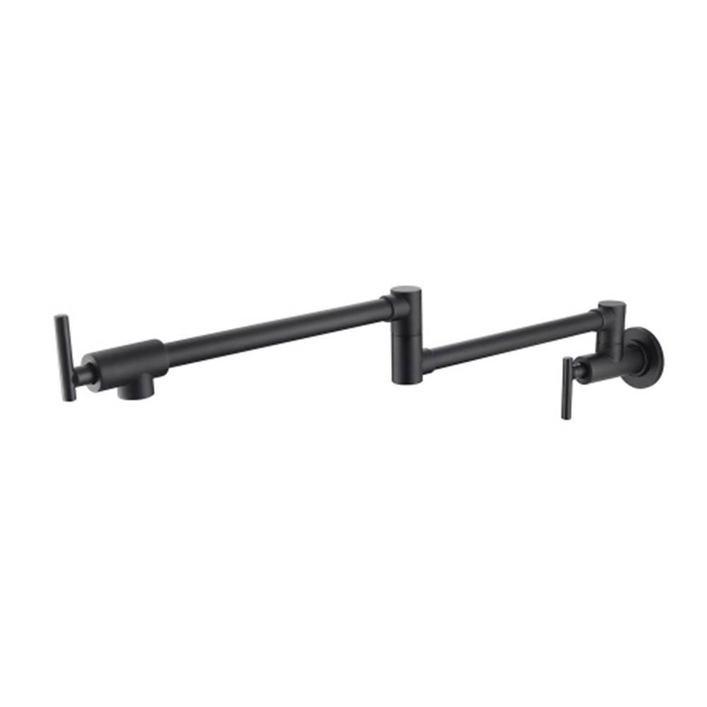 Wall Mount Kitchen Faucet Pot Filler Faucet Single-Handle in Matte Black