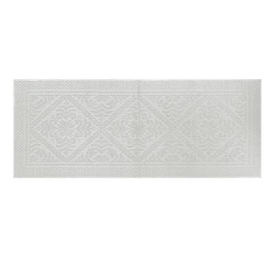 Provence Collection White 20 in. x 60 in. 100% Cotton Bath Rug