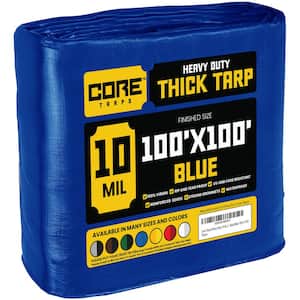 100 ft. x 100 ft. Blue 10 Mil Heavy Duty Polyethylene Tarp, Waterproof, UV Resistant, Rip and Tear Proof